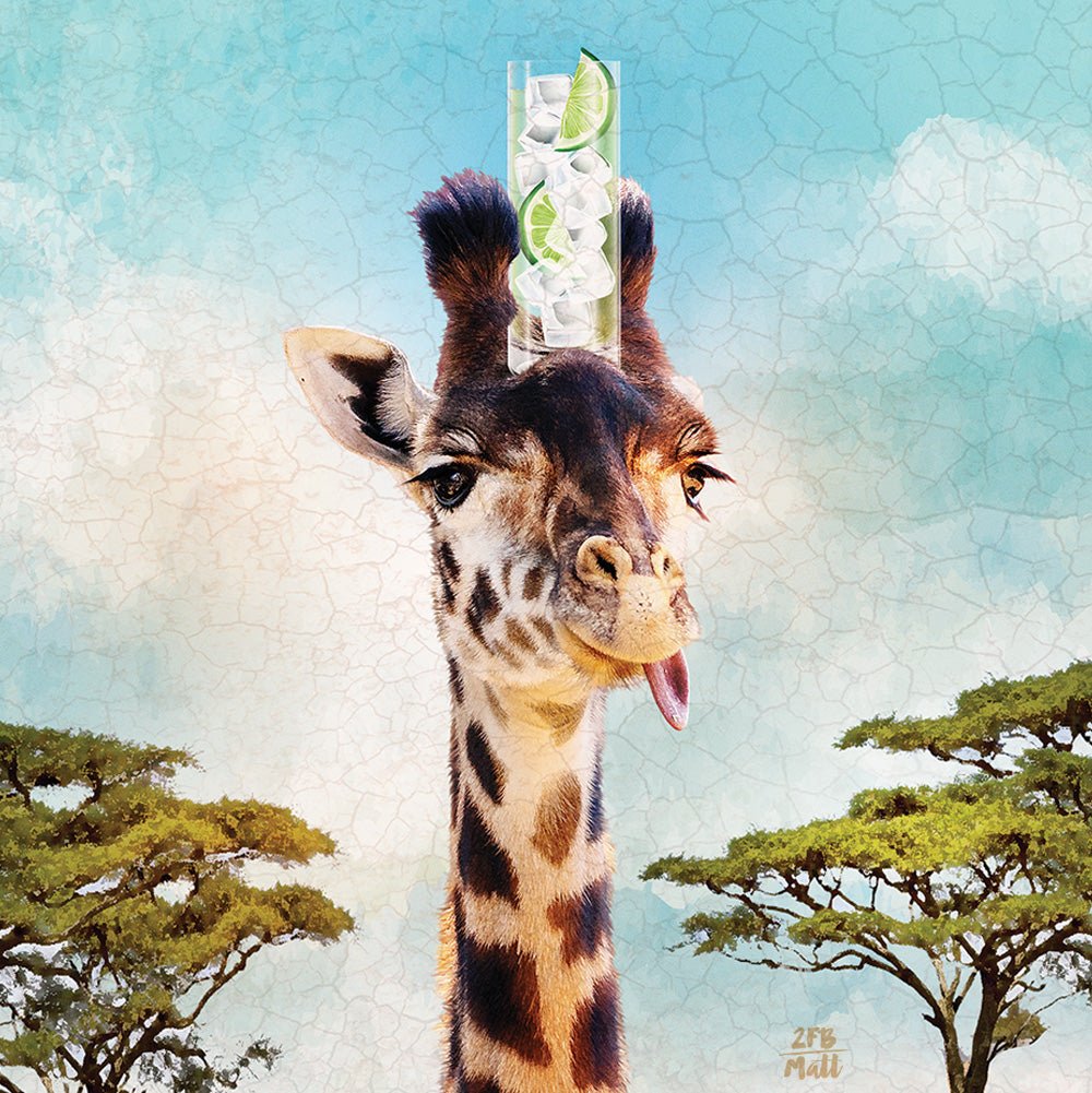 Gin Giraffe artwork on Canvas Custom Signs from Twofb.com signs for bars