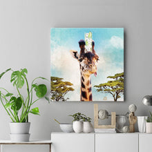 Load image into Gallery viewer, Gin Giraffe artwork on Canvas Custom Signs from Twofb.com signs for bars
