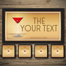 Load image into Gallery viewer, Gold Cocktail Bar Sign |  Personalised Pub Sign | Retro Bar Sign
