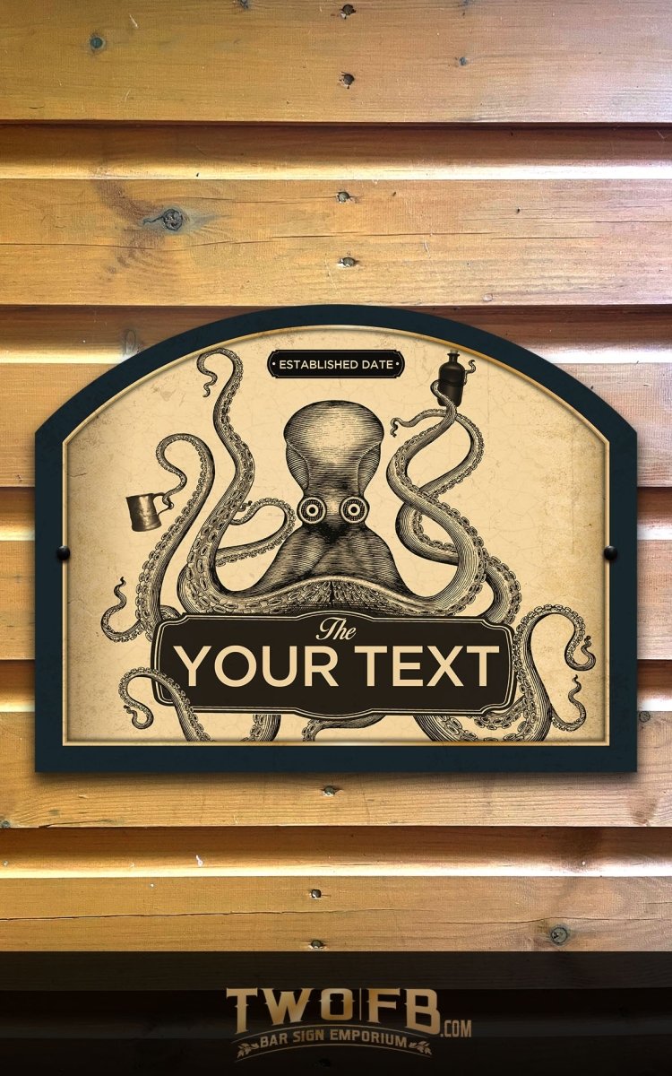 Home Bar Kraken Personalised Bar Sign Custom Signs from Twofb.com signs for bars