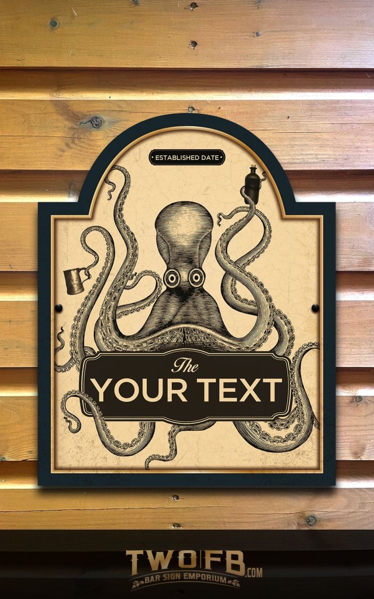 Home Bar Kraken Personalised Bar Sign Custom Signs from Twofb.com signs for bars