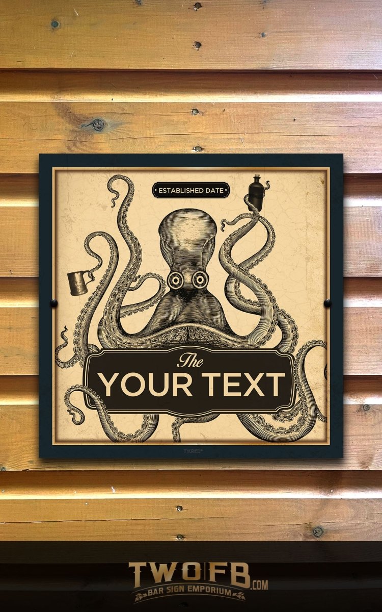 Home Bar Kraken Personalised Bar Sign Custom Signs from Twofb.com signs for bars