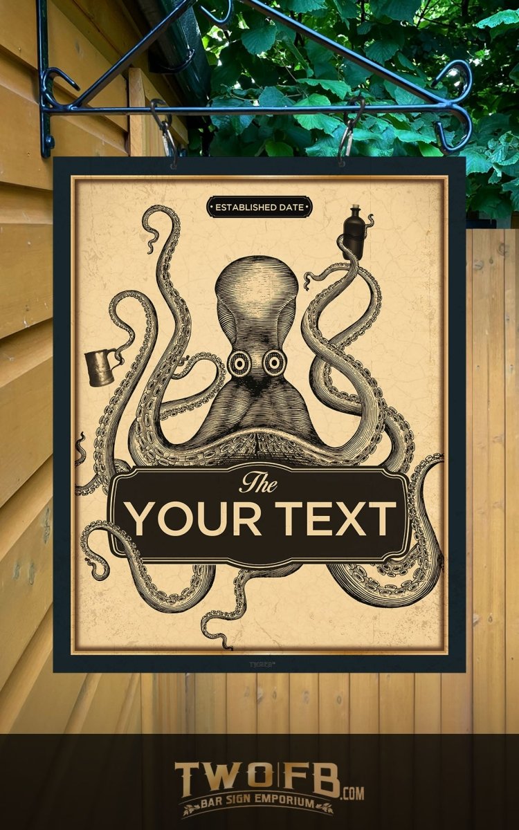 Home Bar Kraken Personalised Bar Sign Custom Signs from Twofb.com signs for bars