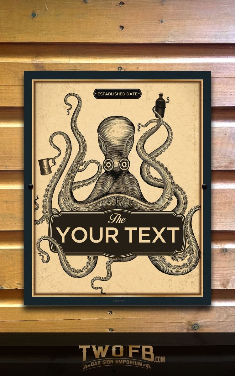 Home Bar Kraken Personalised Bar Sign Custom Signs from Twofb.com signs for bars