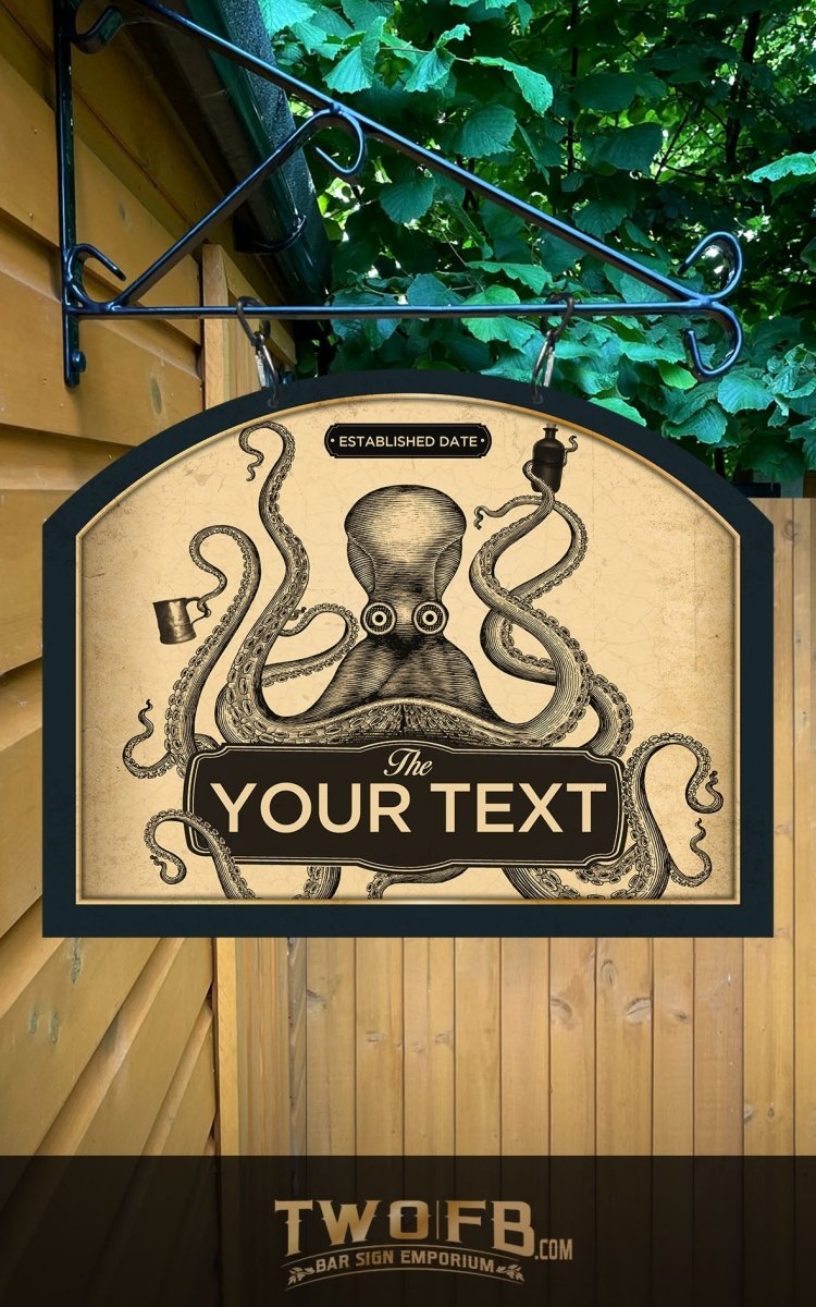 Home Bar Kraken Personalised Bar Sign Custom Signs from Twofb.com signs for bars