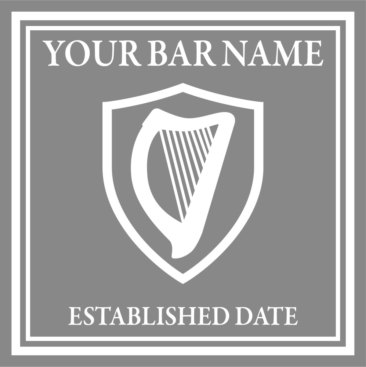 Ireland logo - Frosted window graphics. Bar & Cafe style window Decals