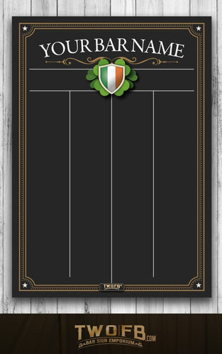Irish Darts Chalkboard | Darts Tournament Scoreboard | Chalkboard