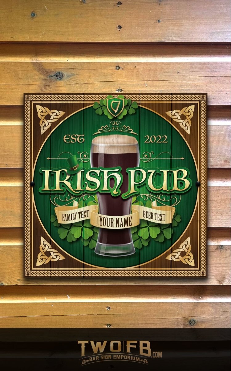 Irish Bar Sign | Personalised Irish Pub Sign | Shamrock Signs – Two Fat ...