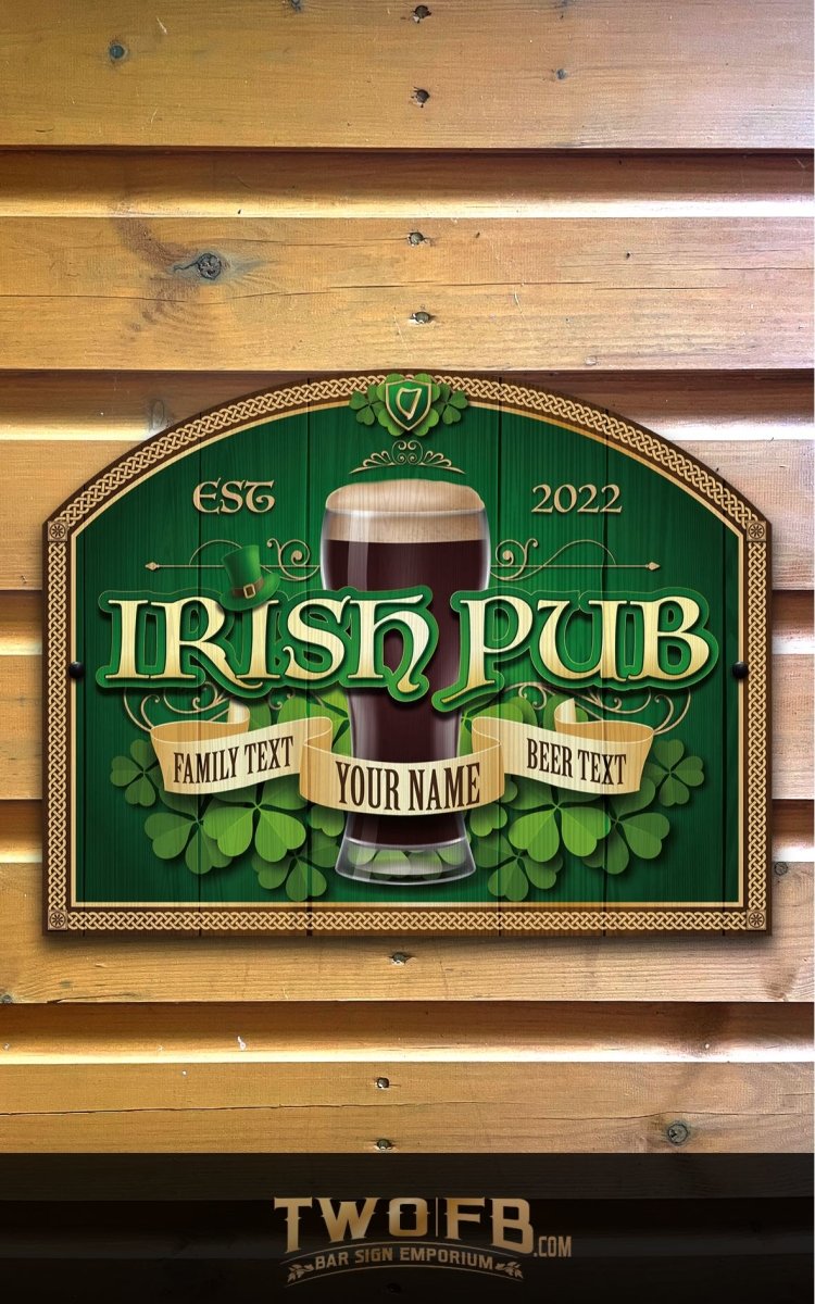 Irish Pub Personalised Bar Sign Custom Signs from Twofb.com Traditional Pub Signs