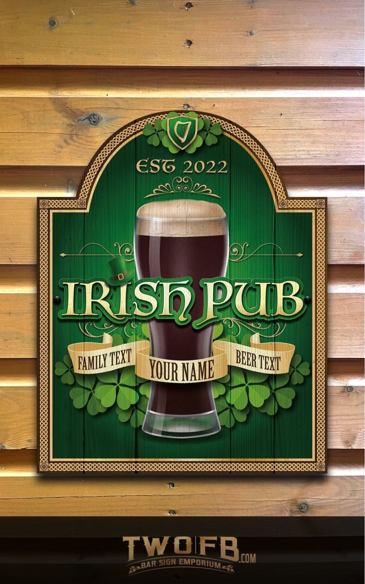 Irish Pub Personalised Bar Sign Custom Signs from Twofb.com Replica Pub sign