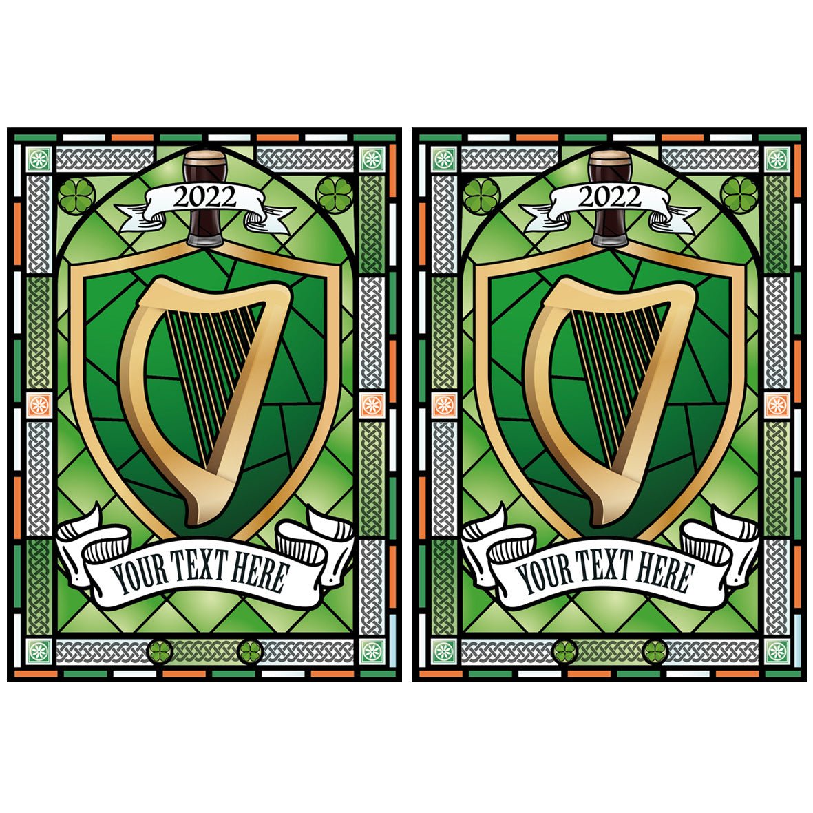 Window Stickers Irish Irish Window Vinyl | Custom Stained Glass window – Two Fat Blokes Ltd