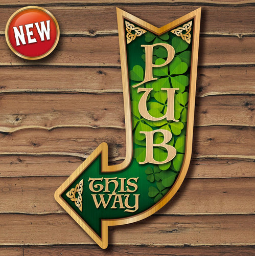 Irish Style Arrow Bar Sign Custom Signs from Twofb.com signs for bars