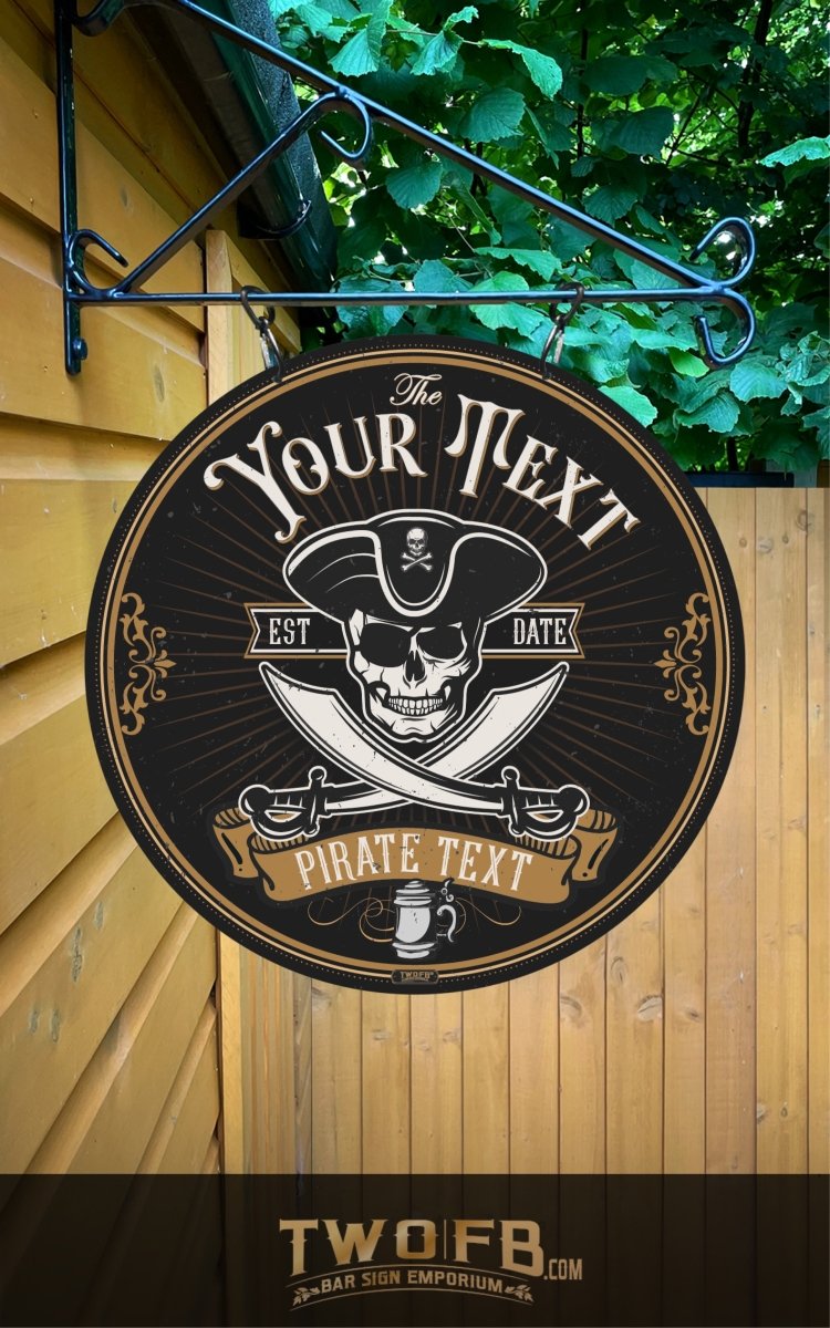 Jolly Rocker Sign Jolly Roger Pirate | Personalised Pub Sign | Hanging Sign – Two Fat ...