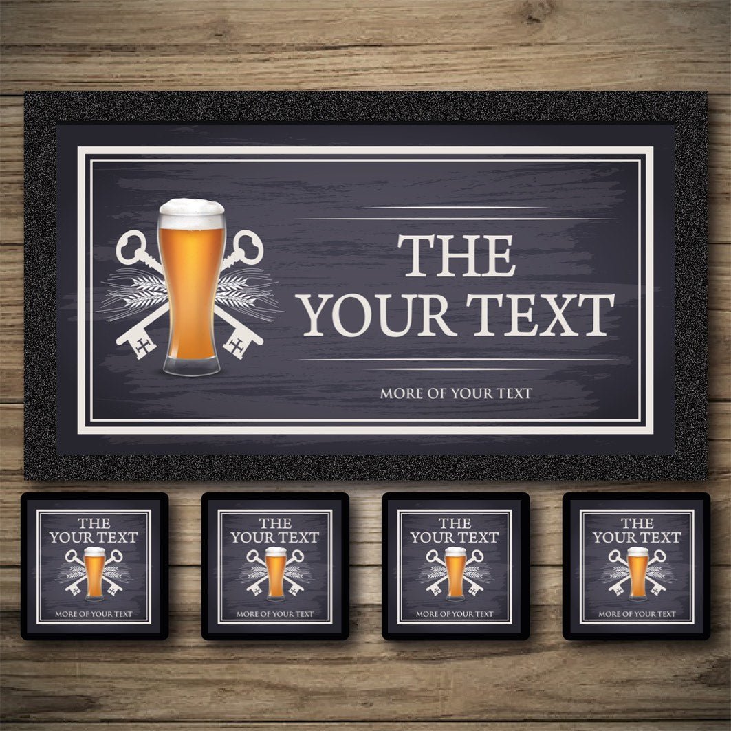 Lock Inn bar runner, Custom pub mats, Bar coasters, beer mats