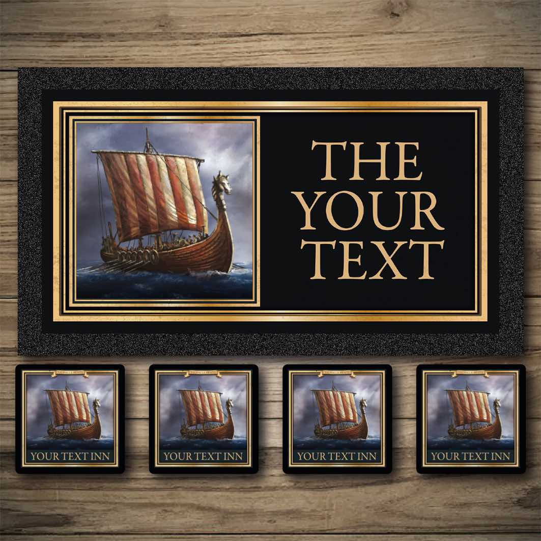 Vicking Bar runner, Custom beer mats, Custom bar runners.