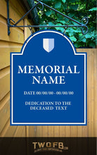 Load image into Gallery viewer, Memorial plaque | Personalised Bar Sign | Blue Plaque
