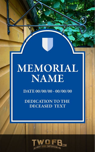 Memorial plaque | Personalised Bar Sign | Blue Plaque