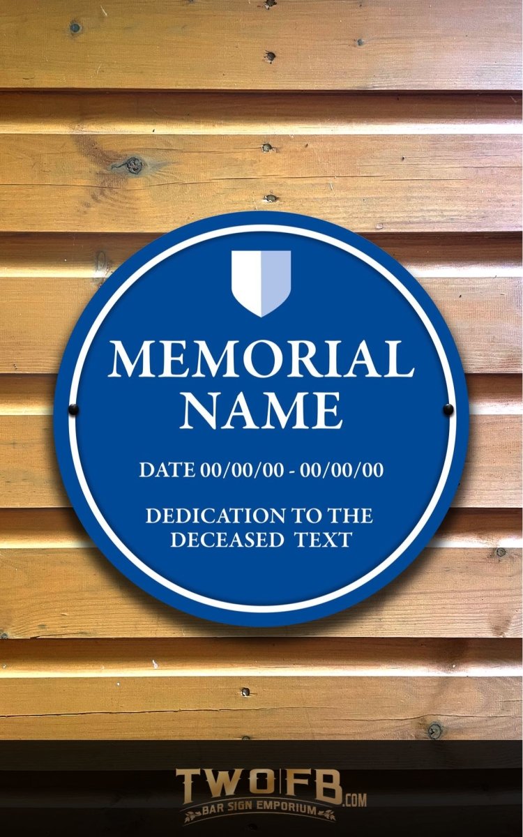 Memorial plaque Personalised Bar Sign Custom Signs from Twofb.com bespoke pub signs
