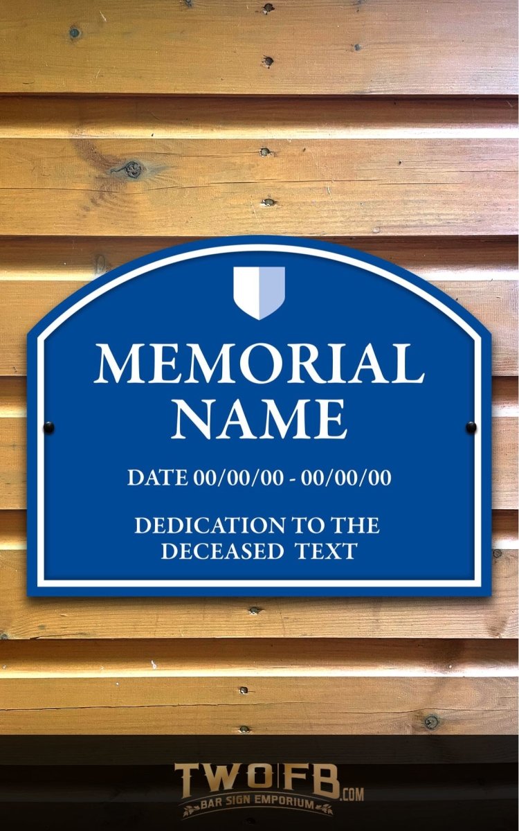 Memorial plaque Personalised Bar Sign Custom Signs from Twofb.com pub signage
