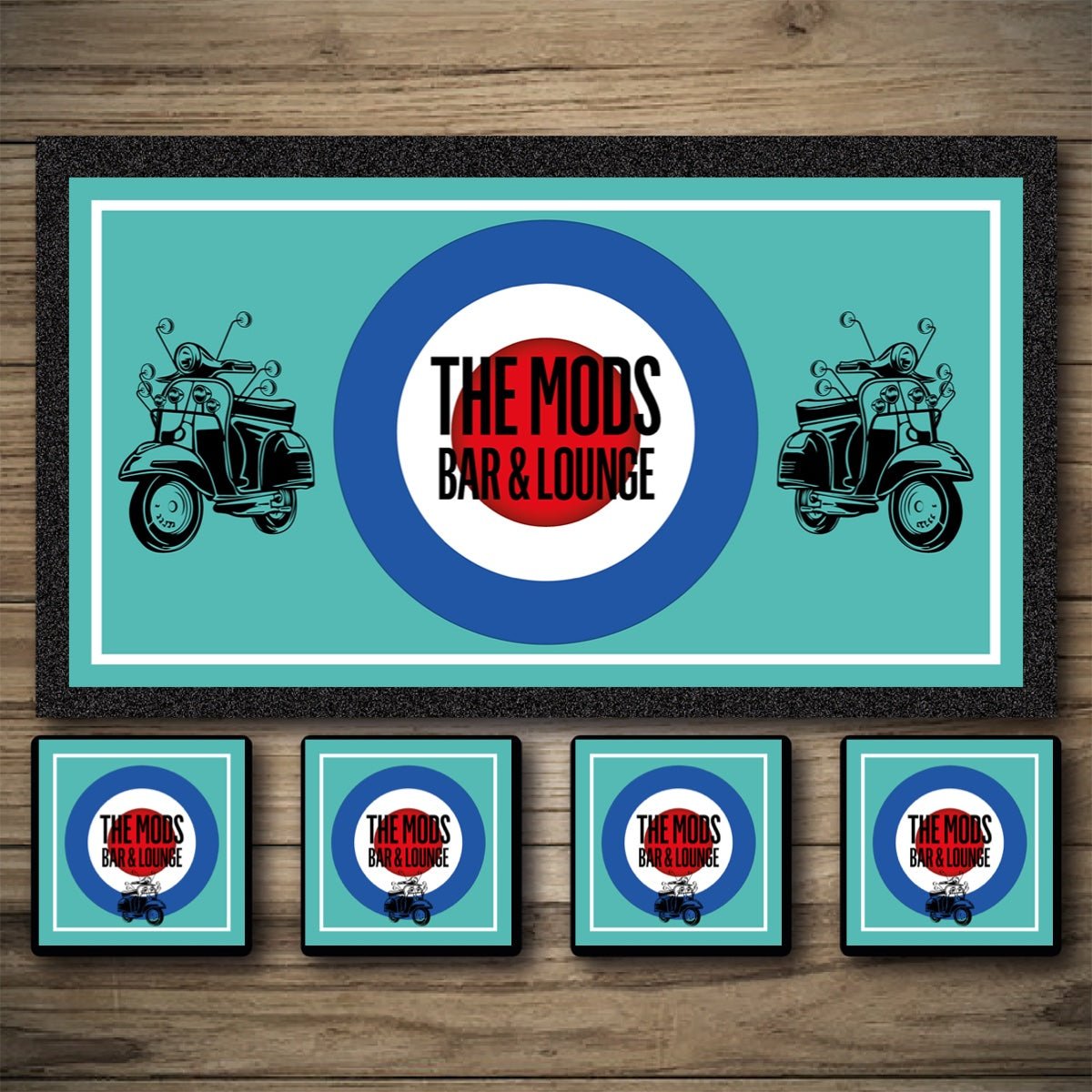 MOD bar runners, custom bar mats, beer coasters