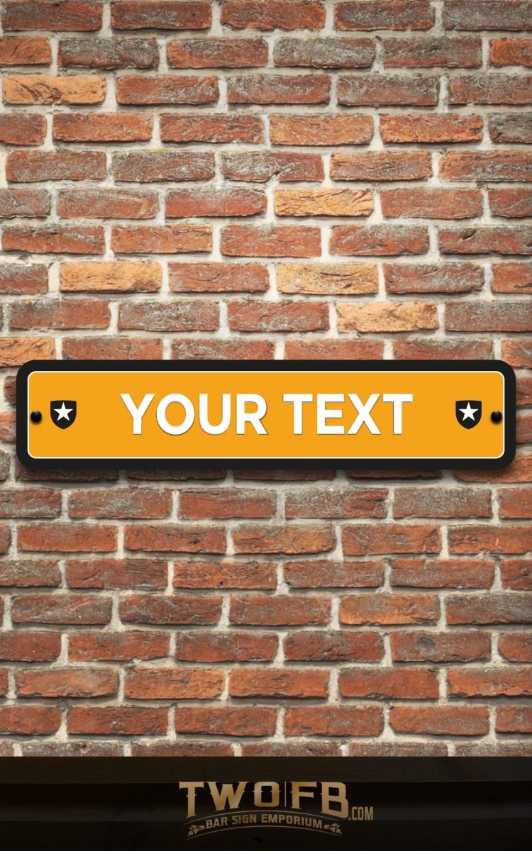 Modern Road Signs | Man Cave Sign | Pub Shed Sign | White on Yellow & Black