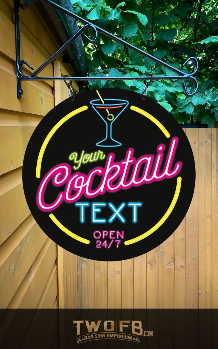 Neon Cocktail Bar Personalised Bar Sign Custom Signs from Twofb.com Bar Signs Custom