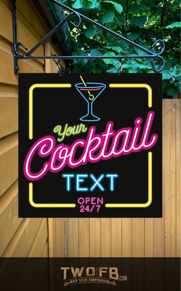 Neon Cocktail Bar Personalised Bar Sign Custom Signs from Twofb.com Bar Signs UK