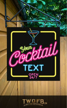 Load image into Gallery viewer, Neon Cocktail Bar Personalised Bar Sign Custom Signs from Twofb.com Bar Signs UK
