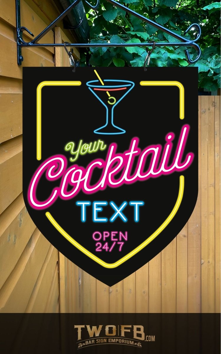 Neon Cocktail Bar Personalised Bar Sign Custom Signs from Twofb.com Gin Signs for bar
