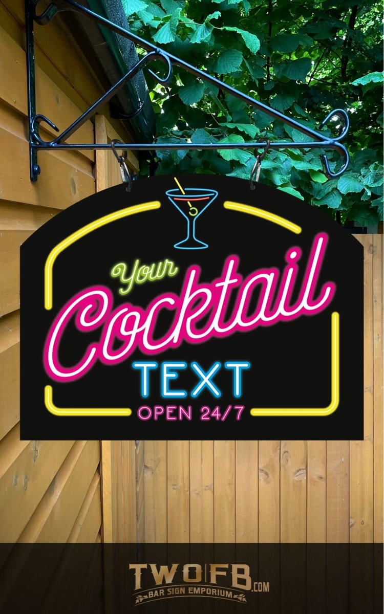 Neon Cocktail Bar Personalised Bar Sign Custom Signs from Twofb.com Gin Bar Pub Sign