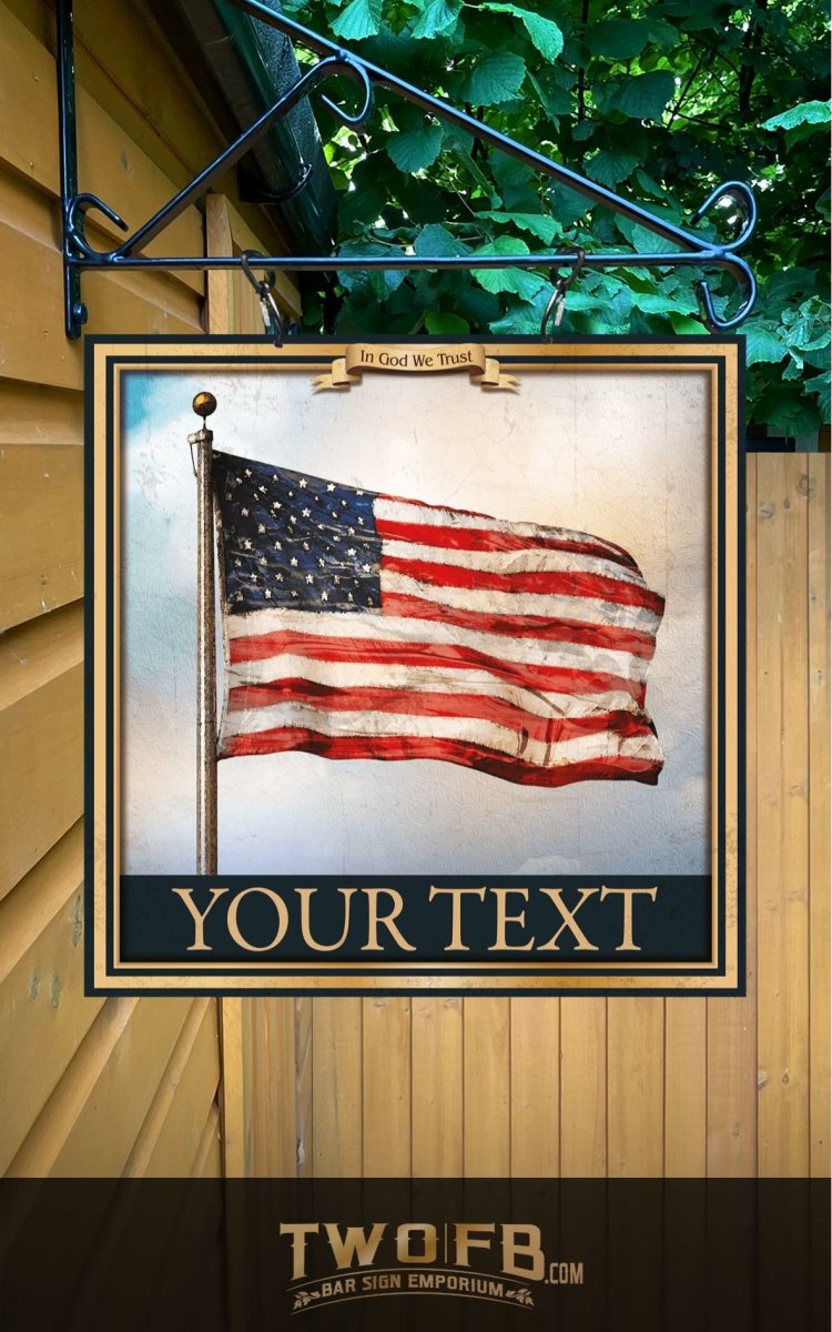 Old Glory Personalised Bar Sign Custom Signs from Twofb.com Hanging pub signs