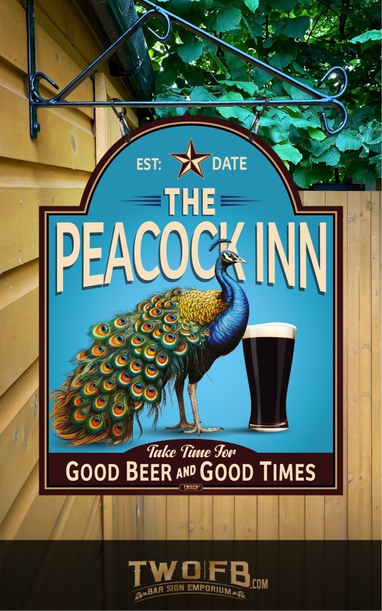 Peacock Inn | Vintage Bar Sign | Pub Signs | funny bar sign | Hanging Signs | Bar Sign