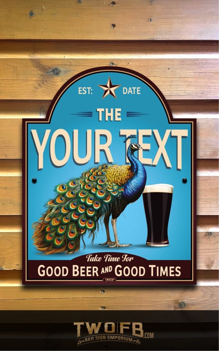 Peacock Inn | Vintage Bar Sign | Pub Signs | funny bar sign | Hanging Signs | Bar Sign