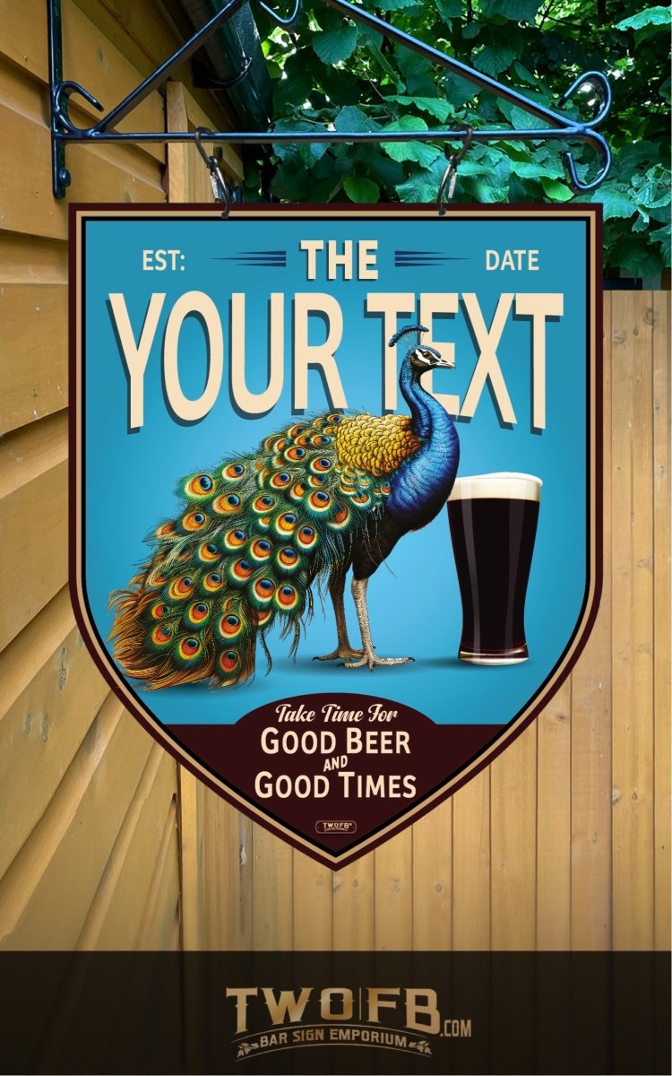 Peacock Inn | Personalised Bar Sign | Bar Signs – Two Fat Blokes Ltd