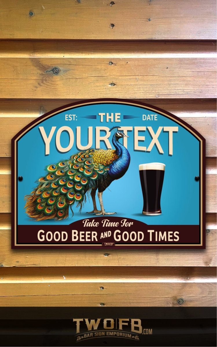Peacock Inn | Personalised Bar Sign | Bar Signs – Two Fat Blokes Ltd