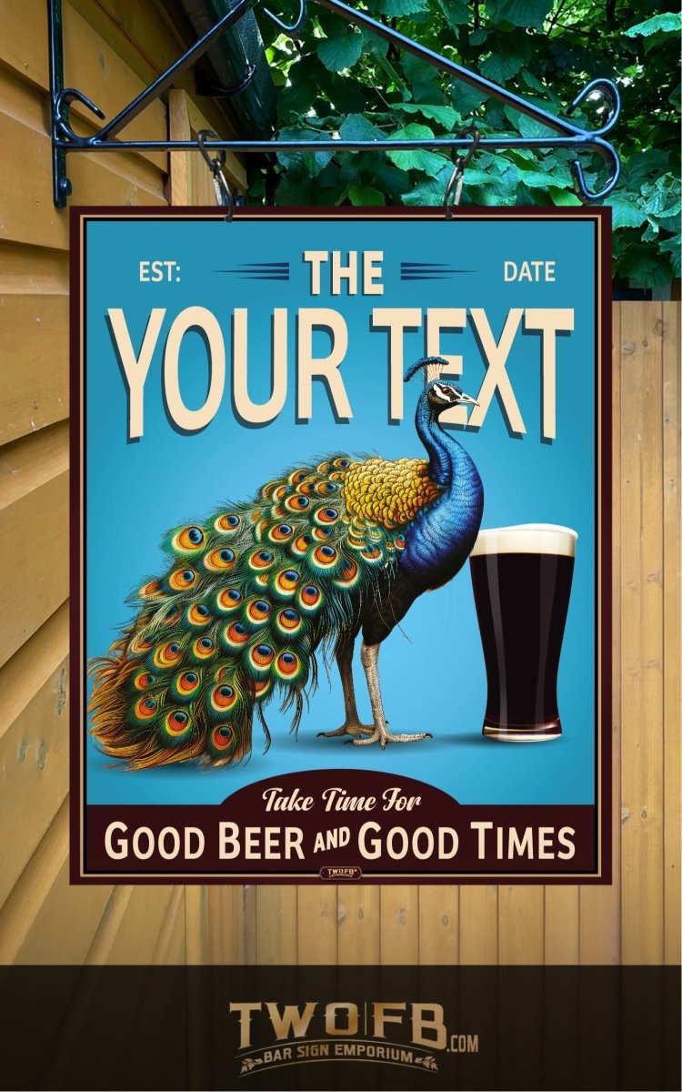 Peacock Inn | Vintage Bar Sign | Pub Signs | funny bar sign | Hanging Signs | Bar Sign