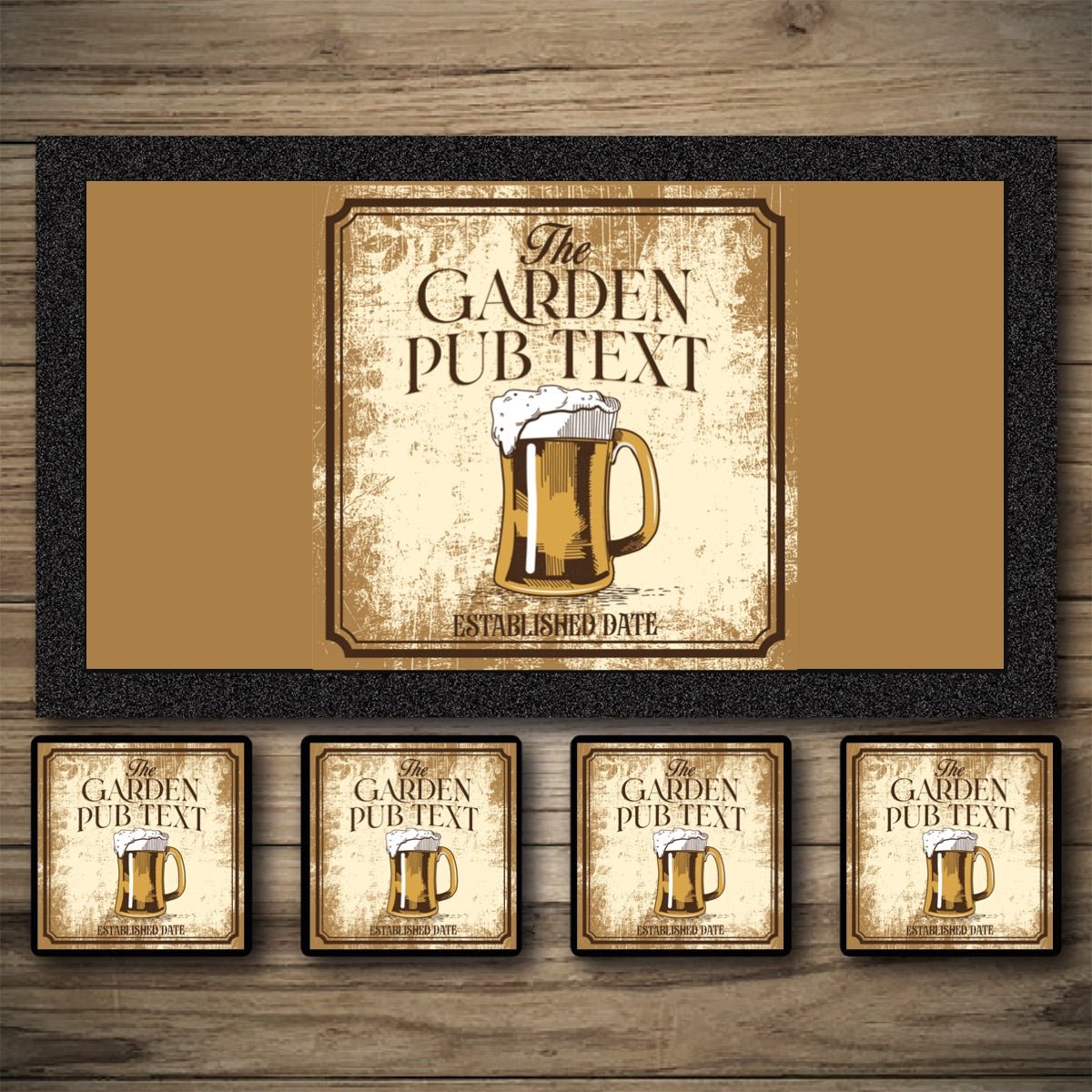 Personalised Bar Mats | Drip Mats | Custom Bar Runners | Garden Pub
