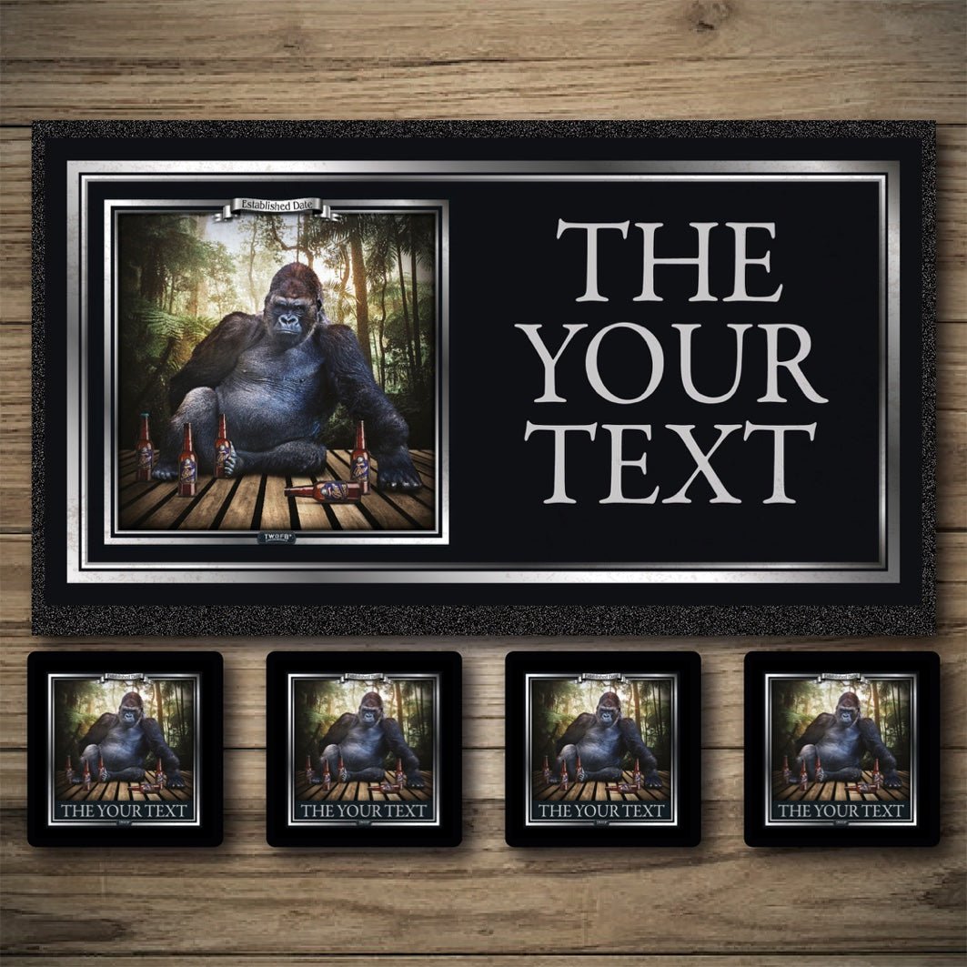 Personalised Bar Mats | Drip Mats | Custom Bar Runners | Gorilla Inn