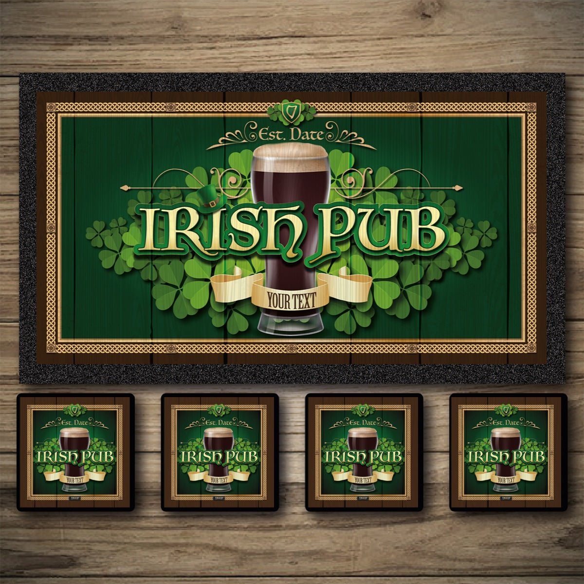 Personalised Bar Mats | Drip Mats | Custom Bar Runners | Irish Pub