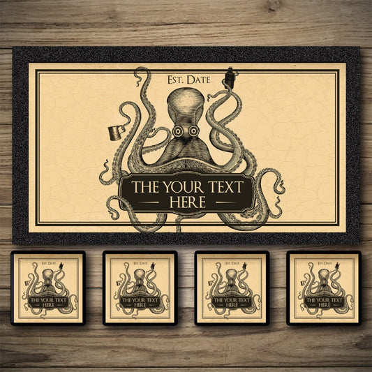 Personalised Bar Mats | Drip Mats | Custom Bar Runners | Kraken