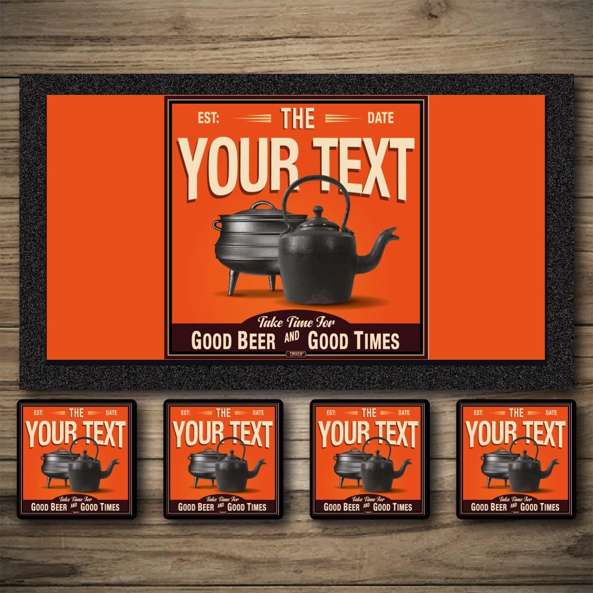 Personalised Bar Mats | Drip Mats | Custom Bar Runners | Pot & Kettle