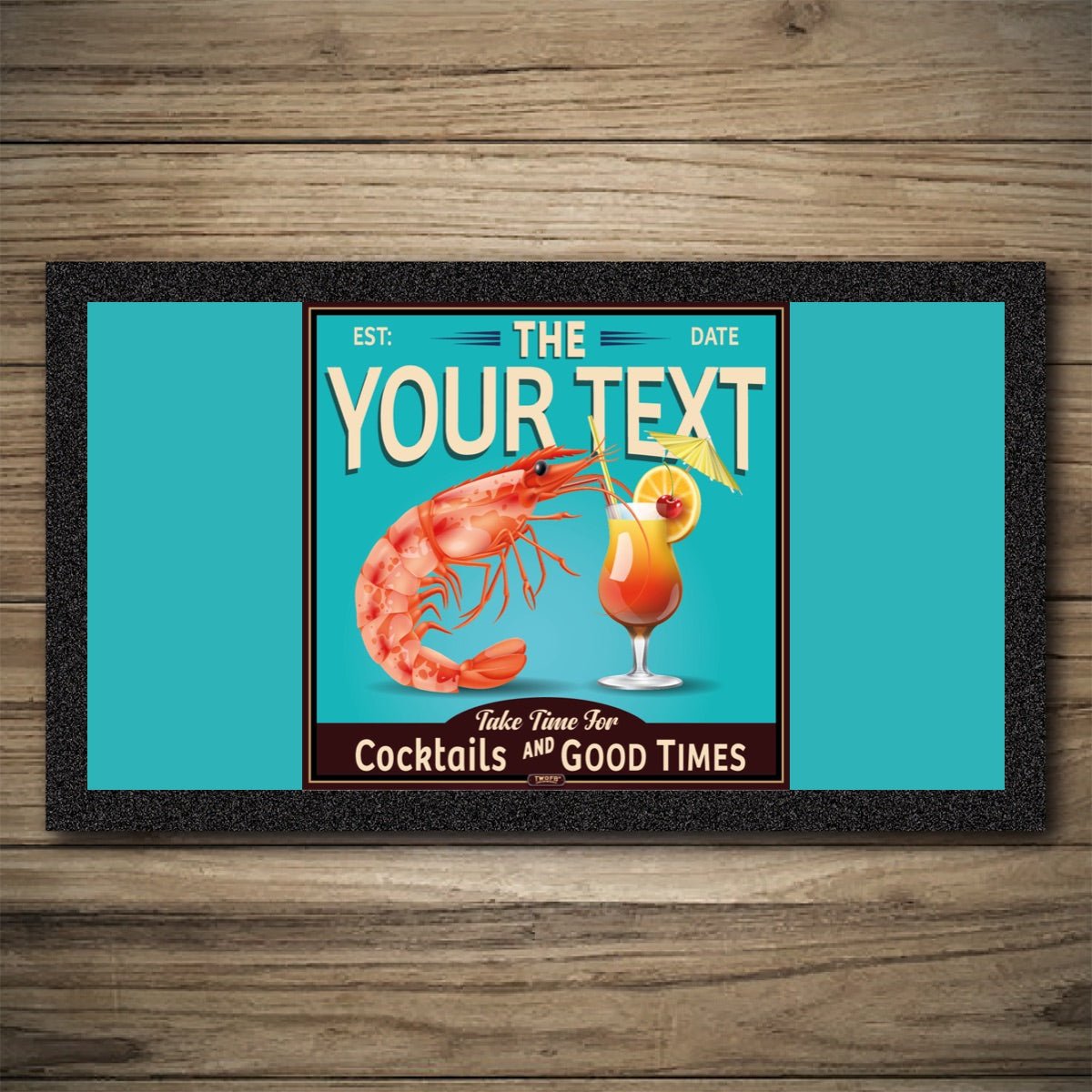 Personalised Bar Mats | Drip Mats | Custom Bar Runners | Prawn Cocktail