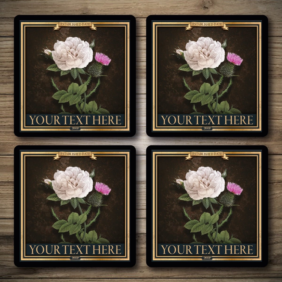 Personalised Bar Mats | Drip Mats | Custom Bar Runners | Rose & Thistle