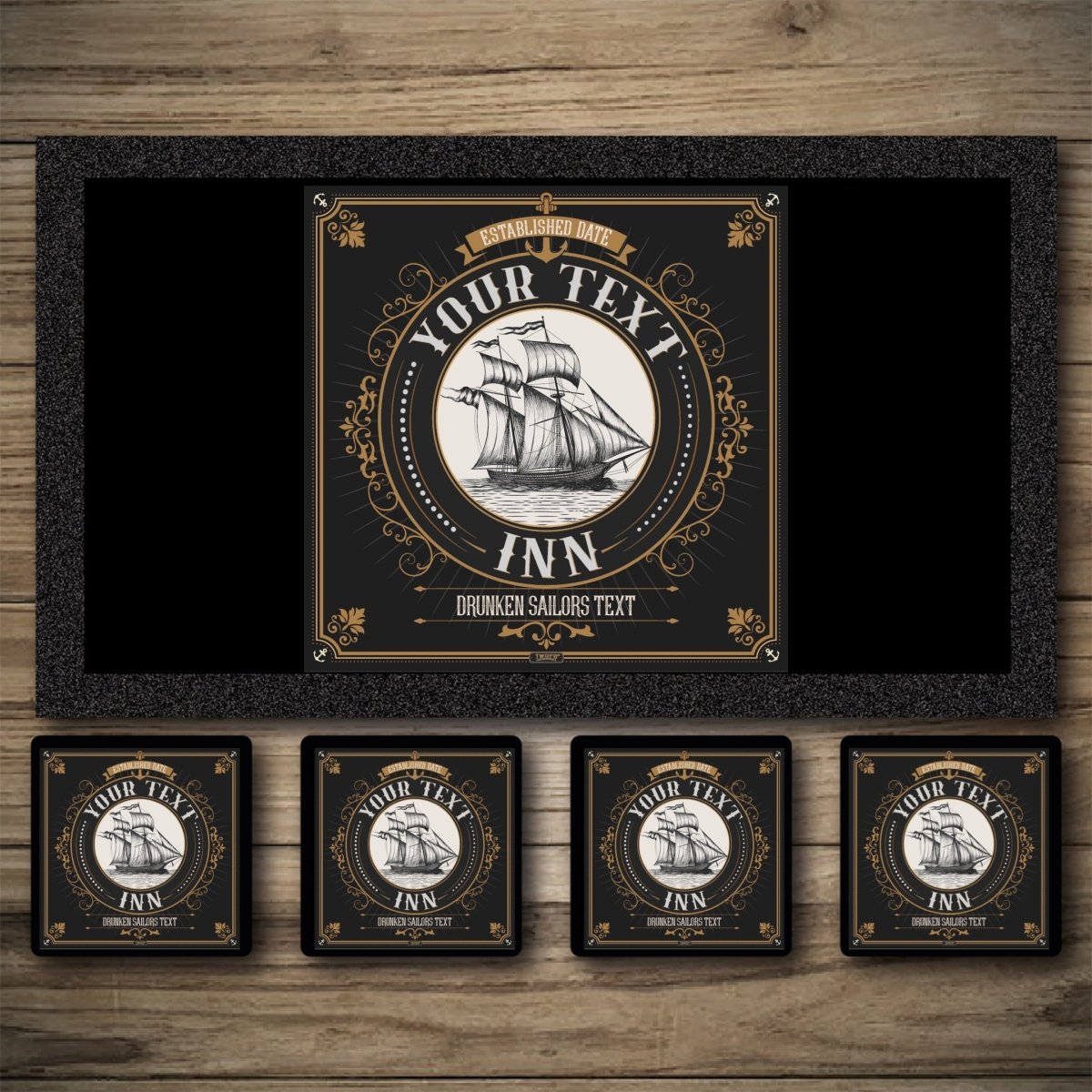 Personalised Bar Mats | Drip Mats | Custom Bar Runners | Ship Inn