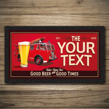Load image into Gallery viewer, Personalised Bar Mats | Drip Mats | Custom Bar Runners | Fire Engine
