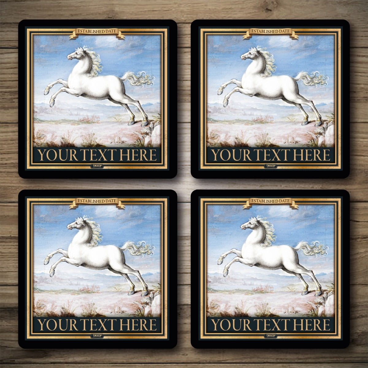 Personalised Bar Mats | Drip Mats | Custom Bar Runners | White Horse