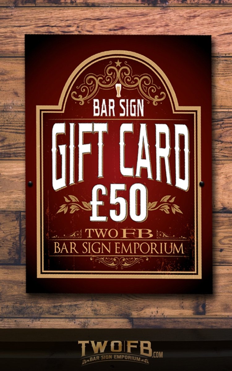 Personalised bar Sign Gift Voucher Custom Signs from Twofb.com signs for bars