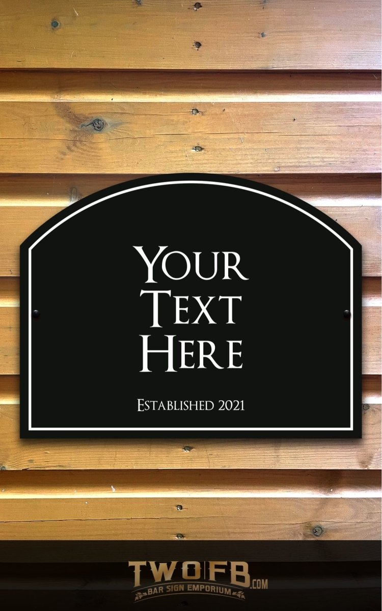 Piano Black Personalised Bar Sign Custom Pub Signs from Twofb.com Pub shed sign