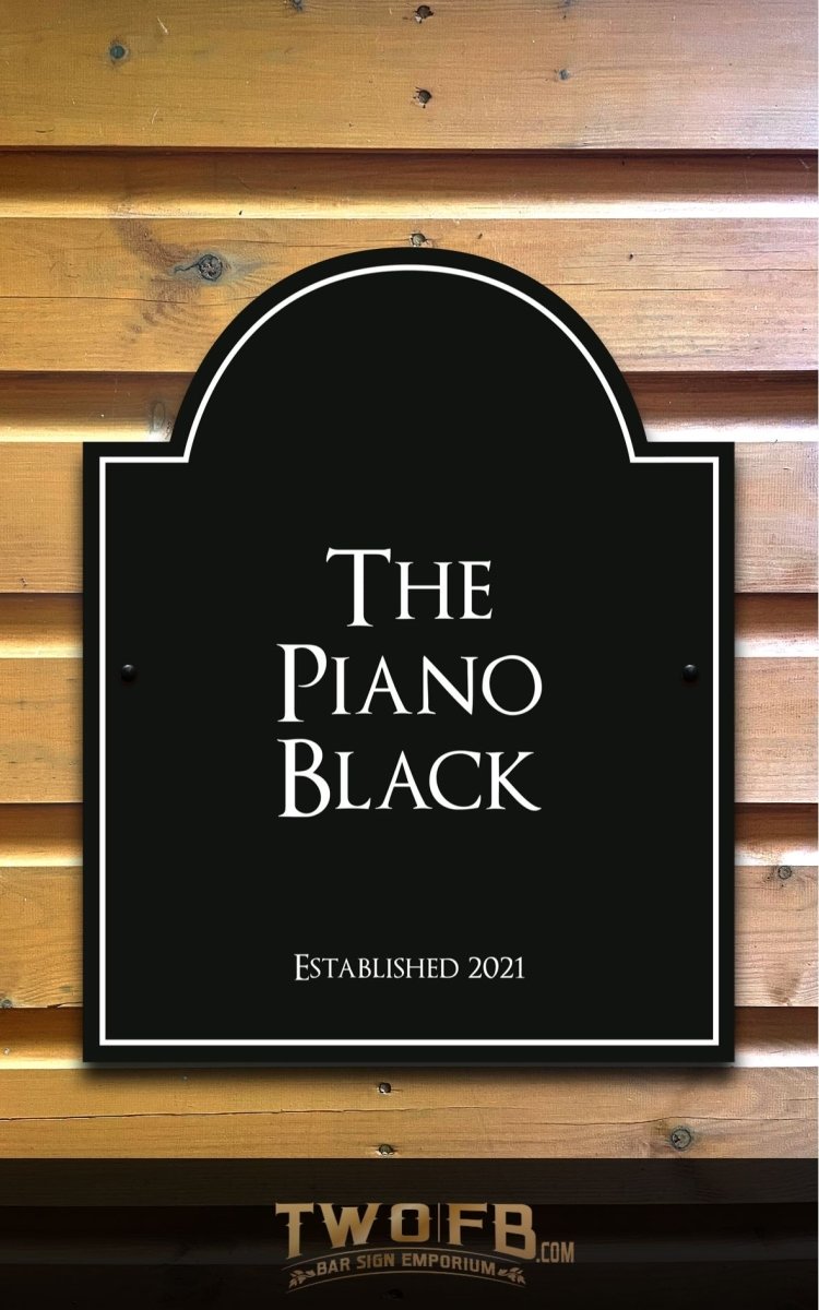 Piano Black Personalised Bar Sign Custom Pub Signs from Twofb.com Bar Signs UK