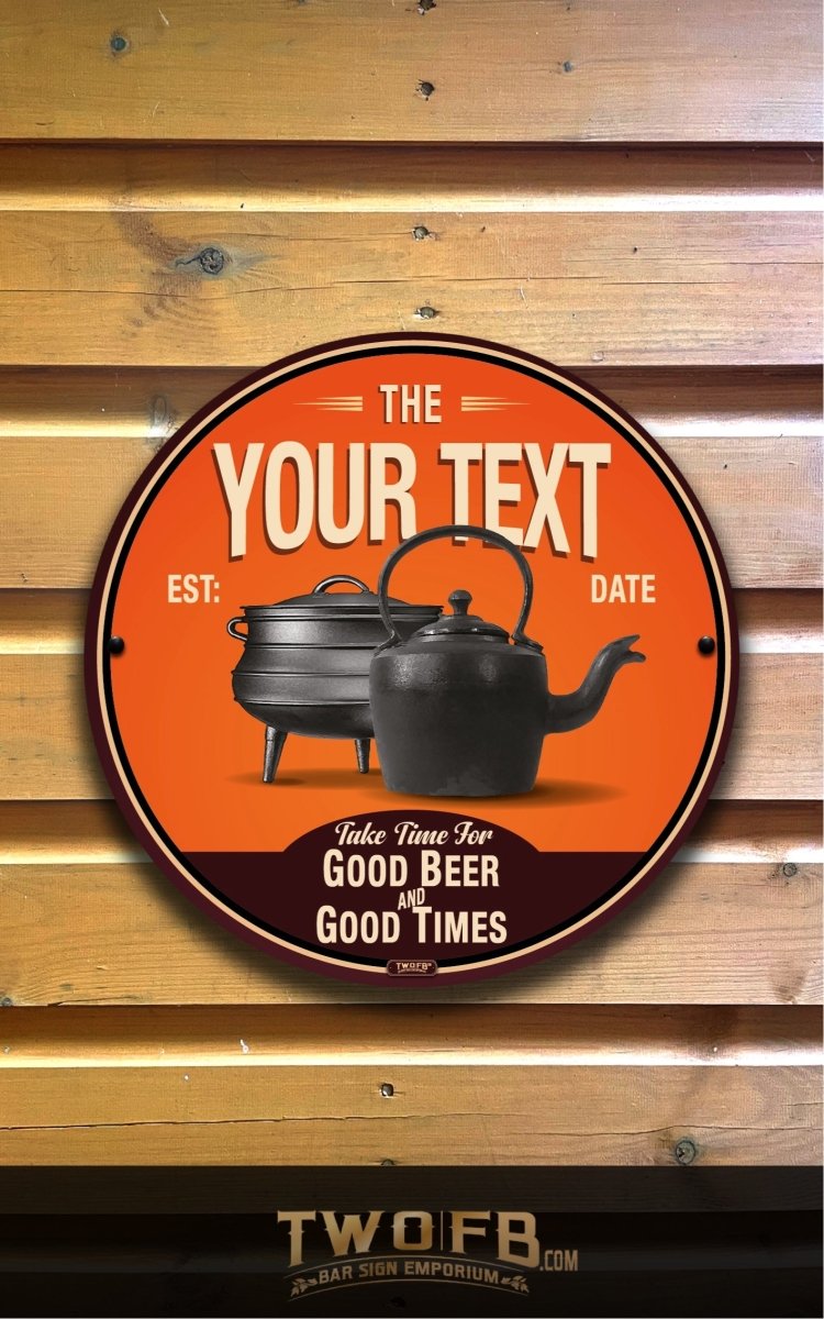 Pot & Kettle | Personalised Bar Sign | Bar Signs – Two Fat Blokes Ltd